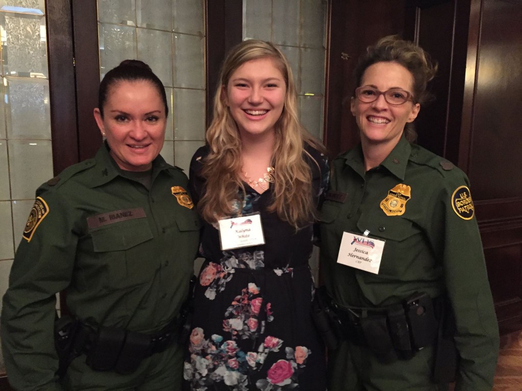 Kalyna White, STEM Ambassador to the WHS Board of Directors meets several border patrol agents.